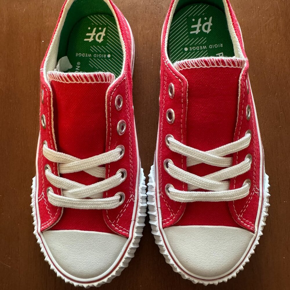 NWT PF Flyers Boy's Center Lo Red Canvas 12.5 Little Kid M Daniel Tiger Sneakers